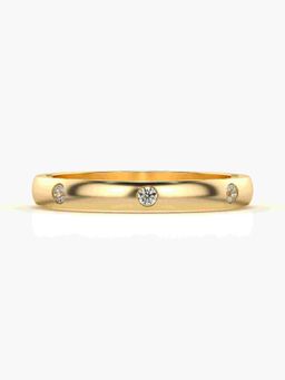 Valanova - Sterling Silver Plated with Yellow Gold and Certified Lab Grown Diamond 0.07Cts Ring