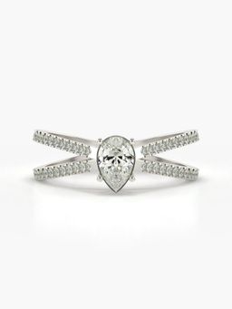 Valanova - Sterling Silver Plated with White Gold and Certified Lab Grown Diamond 0.64Cts Ring