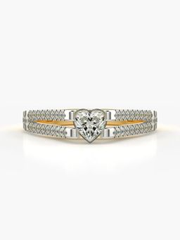 Valanova - Sterling Silver Plated with Yellow Gold and Certified Lab Grown Diamond 0.65Cts Ring