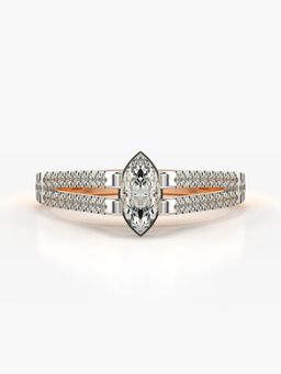 Valanova - Sterling Silver Plated with Rose Gold and Certified Lab Grown Diamond 0.70Cts Ring