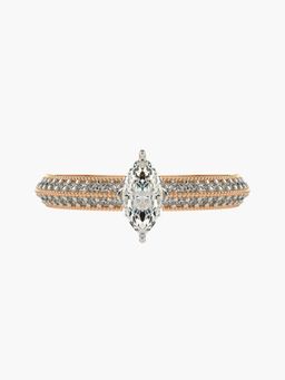 Valanova - Sterling Silver Plated with Rose Gold and Certified Lab Grown Diamond 0.65Cts Ring