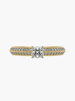 Valanova - Sterling Silver Plated with Yellow Gold and Certified Lab Grown Diamond 0.60Cts Ring