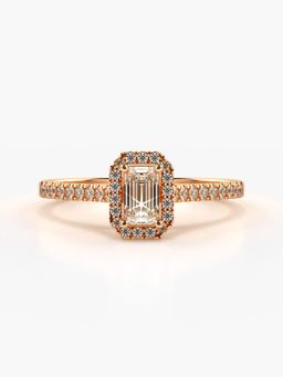 Valanova - Sterling Silver Plated with Rose Gold and Certified Lab Grown Diamond 0.71Cts Ring