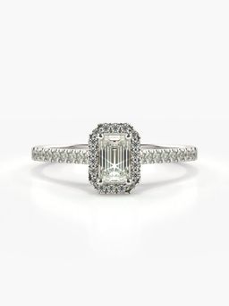 Valanova - Sterling Silver Plated with White Gold and Certified Lab Grown Diamond 0.71Cts Ring