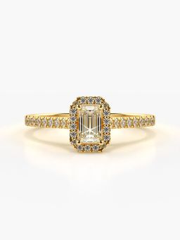 Valanova - Sterling Silver Plated with Yellow Gold and Certified Lab Grown Diamond 0.71Cts Ring