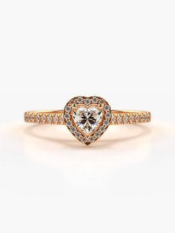 Valanova - Sterling Silver Plated with Rose Gold and Certified Lab Grown Diamond 0.50Cts Ring