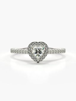 Valanova - Sterling Silver Plated with White Gold and Certified Lab Grown Diamond 0.50Cts Ring