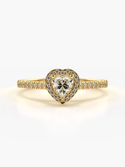 Valanova - Sterling Silver Plated with Yellow Gold and Certified Lab Grown Diamond 0.50Cts Ring