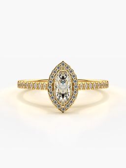 Valanova - Sterling Silver Plated with Yellow Gold and Certified Lab Grown Diamond 0.57Cts Ring