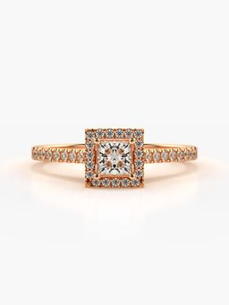 Valanova - Sterling Silver Plated with Rose Gold and Certified Lab Grown Diamond 0.51Cts Ring