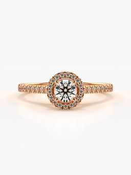 Valanova - Sterling Silver Plated with Rose Gold and Certified Lab Grown Diamond 0.50Cts Ring