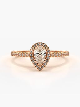 Valanova - Sterling Silver Plated with Rose Gold and Certified Lab Grown Diamond 0.51Cts Ring
