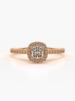 Valanova - Sterling Silver Plated with Rose Gold and Certified Lab Grown Diamond 0.70Cts Ring