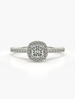 Valanova - Sterling Silver Plated with White Gold and Certified Lab Grown Diamond 0.70Cts Ring