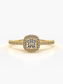 Valanova - Sterling Silver Plated with Yellow Gold and Certified Lab Grown Diamond 0.70Cts Ring