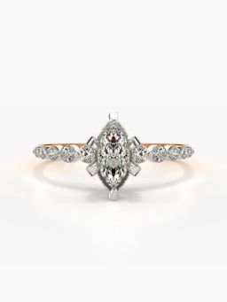Valanova - Sterling Silver Plated with Rose Gold and Certified Lab Grown Diamond 0.74Cts Ring