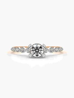 Valanova - Sterling Silver Plated with Rose Gold and Certified Lab Grown Diamond 0.63Cts Ring