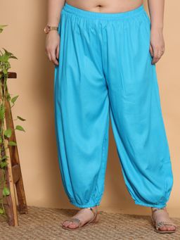LetsDressUp - Women Turquoise Polyester Solid Salwar