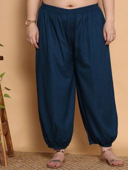 LetsDressUp - Women Blue Silk Blend Solid Salwar