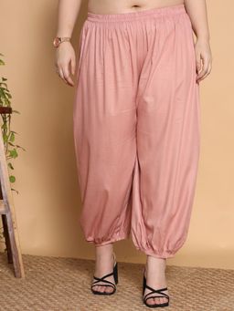 LetsDressUp - Women Pink Cotton Blend Solid Salwar