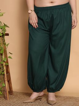 LetsDressUp - Women Green Silk Blend Solid Salwar