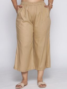 LetsDressUp - Women Khaki Velvet Solid Culottes