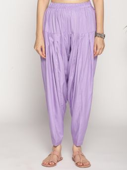 LetsDressUp - Women Lavender Fleece Solid Salwar