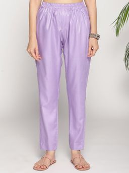 LetsDressUp - Women Lavender Fleece Solid Pant