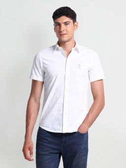 U.S. POLO ASSN. - Short Sleeve Cotton Casual Shirt White