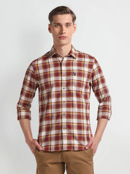 U.S. POLO ASSN. - Tartan Checks Herringbone Casual Shirt Red & White
