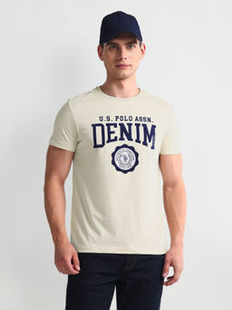 U.S. POLO ASSN. - Slim Fit Typography T-Shirt Beige