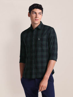 U.S. POLO ASSN. - Tartan Checks Regular Fit Casual Shirt Green
