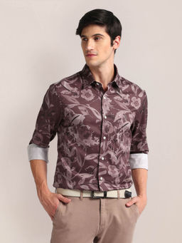 U.S. POLO ASSN. - All-Over Floral Print Regular Fit Casual Shirt Purple