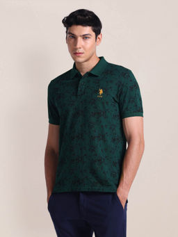 U.S. POLO ASSN. - Floral Slim Fit Polo T-Shirt Green