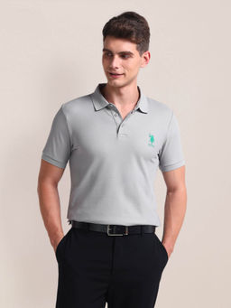 U.S. POLO ASSN. - Liquid Cotton Slim Polo T-Shirt Grey