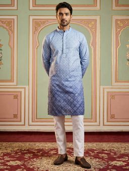 Jompers - Blue Ombre Printed Kurta with Pyjama