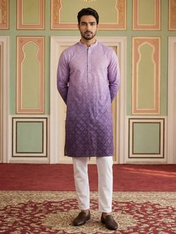 Jompers - Purple Ombre Printed Kurta with Pyjama