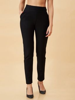 Globus - Women Black Stretchable Skinny Fit Workwear Trousers with Pockets