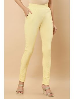 Soch - Women Yellow Viscose Solid Pant