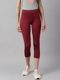 Alcis - Women Red Plum Anti Static Slim Fit Running Tights