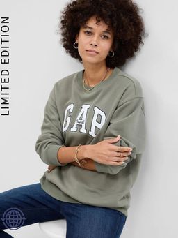 GAP - Women Green Logo Print Regular Fit Sweatshirt