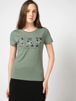 GAP - Women Olive Logo Crew Neck T-shirt