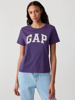 GAP - Women Blue Logo Print Round Neck T-Shirt