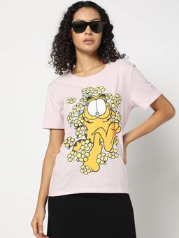 GAP - Women Light-Pink Graphic Round Neck T-Shirt