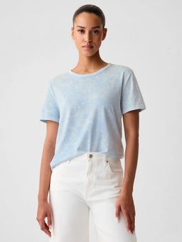 GAP - Women Blue Tie-Dye Round Neck T-Shirt