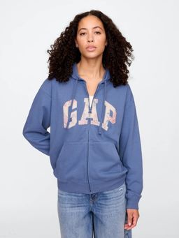 GAP - Women Blue Applique Relaxed Fit Hoodie