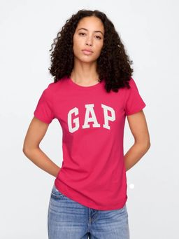 GAP - Women Pink Logo Round Neck T-Shirt