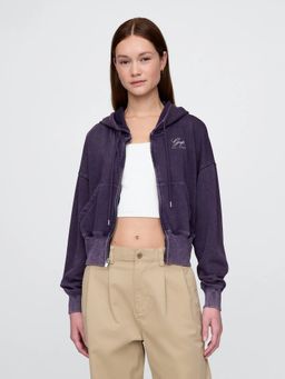 GAP - Women Purple Loose Fit Hooded Hoodie