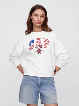 GAP - Women Off White Relaxed Fit Minnie Mouse Sweatshirt