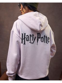 Bewakoof - Harry Potter Women Lavender Printed Oversized Hoodie